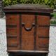 Wooden chest on wheels & wrought iron fittings - nineteenth century