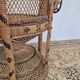 Fauteuil Emmanuelle "Peacock" vintage en rotin