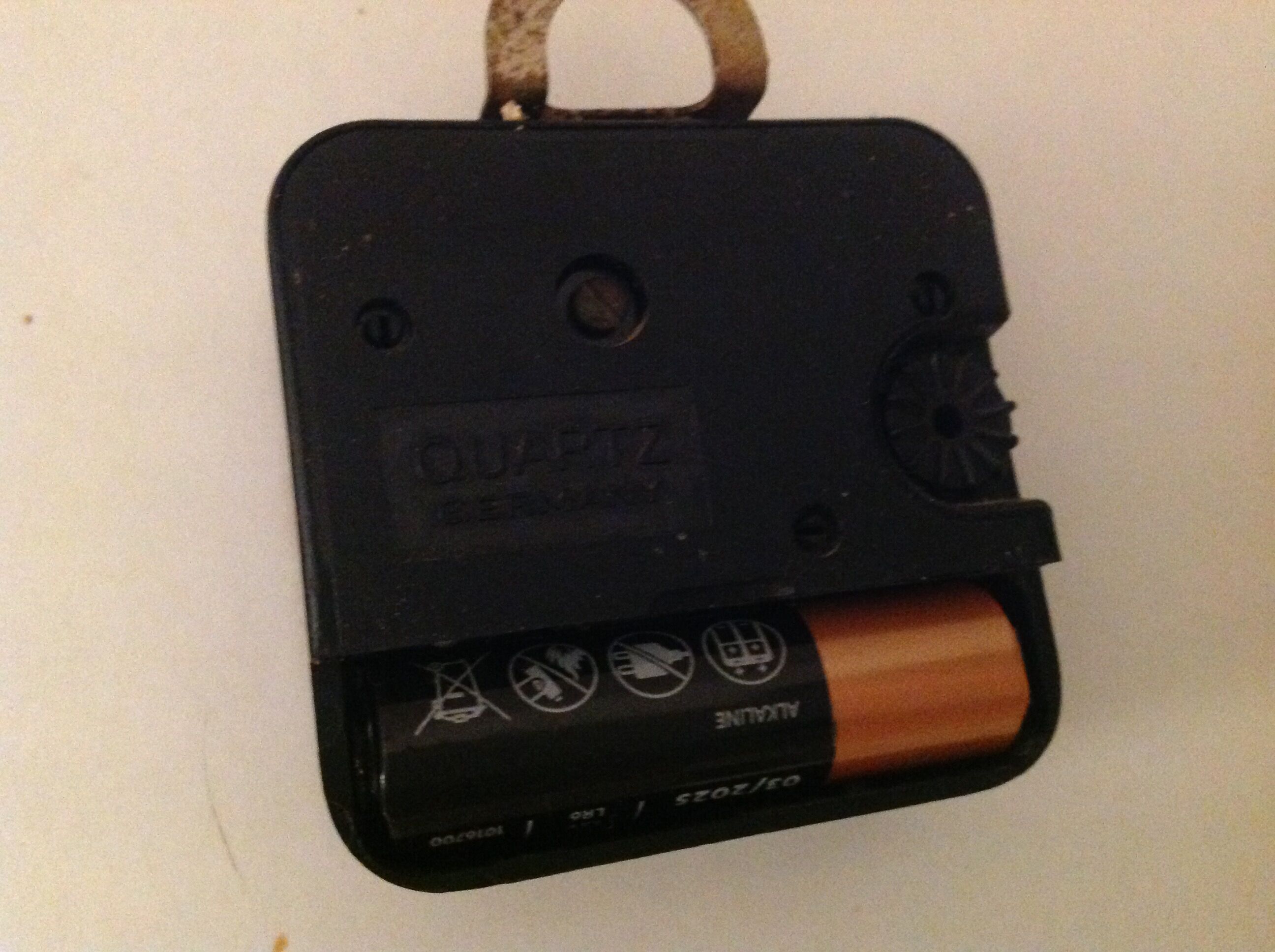 Brown formica clock by Japy 60s-70s