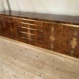 sideboard by Jean Claude Mahey in burr walnut 1970
