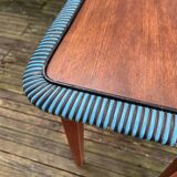 Table d'appoint pliante en bois et rotin 1960