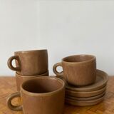 Set of 4 stoneware coffee cups