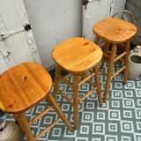 Set of 3 wooden bar stools