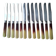 12 cheese knives, fruit handle in horn