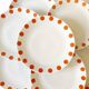 8 Schirnding Bavaria porcelain plates with orange dots, 1970s