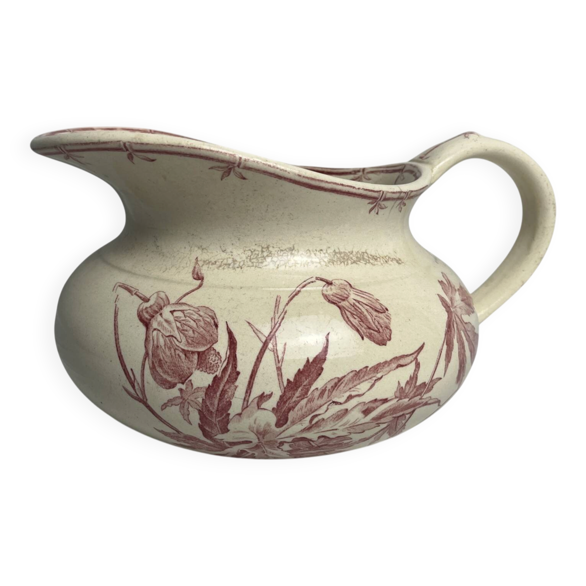 Gien, toilet jug with birds, early 20th century.