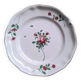 Assiette en faïence de l'est de la France peint main XVIIIème 