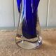 Murano style cobalt blue blown glass vase