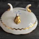 Pair of tripod bowls in gilded Limoges porcelain.