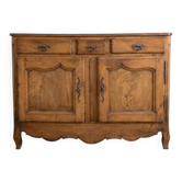 Louis XV style buffet in light walnut with 2 doors and 3 drawers.