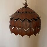 1970s metal chandelier Hans Kogl leaf patterns