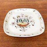 Hand-Painted Plate Pink Flamingo Master Chef in Norwegian Ceramic by Inger Waage from Stavanger Flint