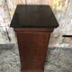 Bedside night table 19th century wood row of beads + black marble top #a637