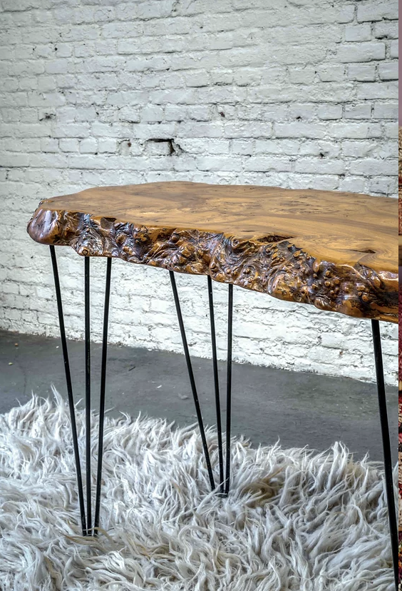 Side table in organic olive wood
