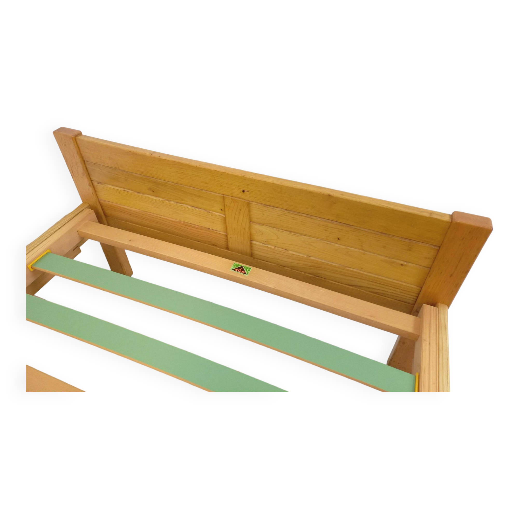 Vintage Mountain Design Les Arcs bed in ash wood from the 60s 70s
