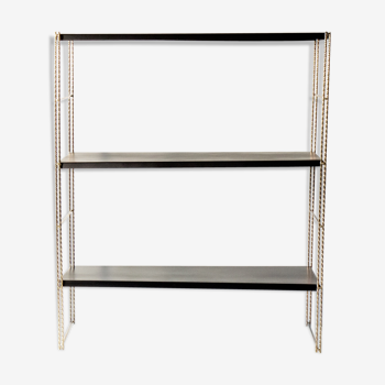 Modular shelves in brass and black steel 60s