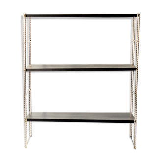 Modular shelves in brass and black steel 60s