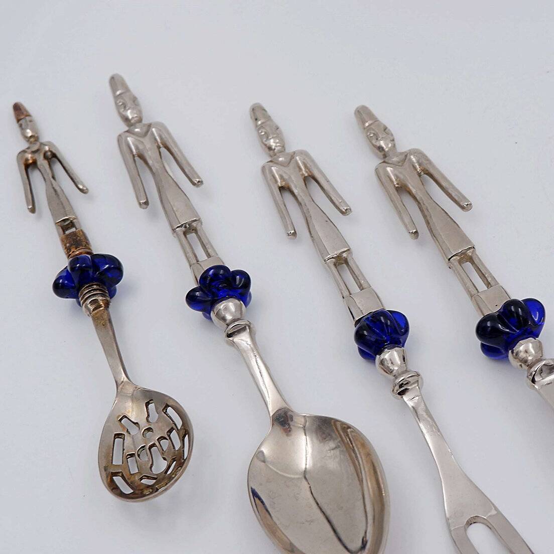 9-piece glass flower cutlery set