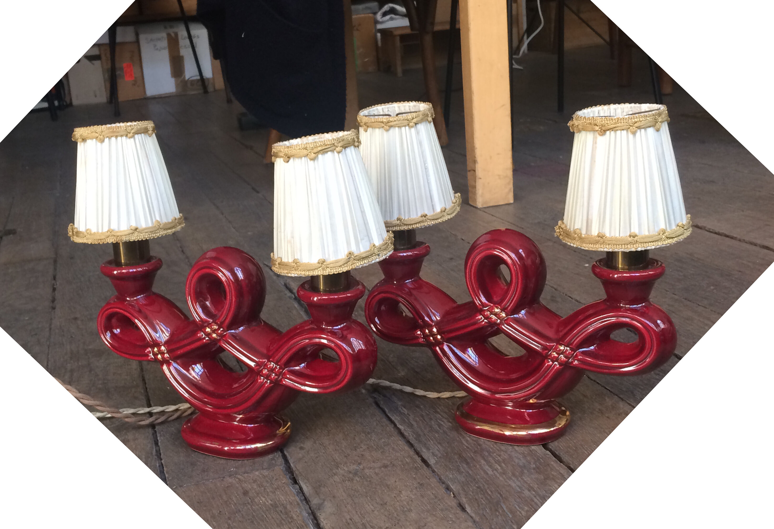 Pair of ceramic lamps circa 1940/50