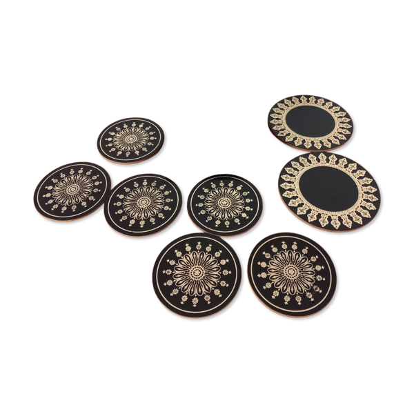 Coffret Napoléon de 6 sous-verres et 2 dessous de bouteilles