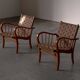 Pair of oak and rope arm chairs - Germany 1950s