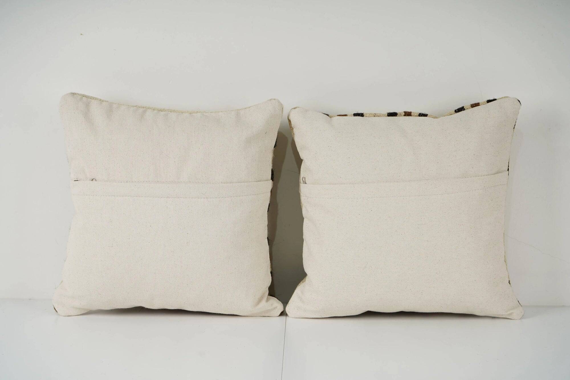Set of 2 vintage kilim cushion covers 41x41 cm