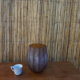 Brown frosted glass vase