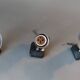 Series of 3 Targetti Sankey 1970 chrome wall lights.