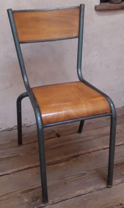 Metal and wood office chair
