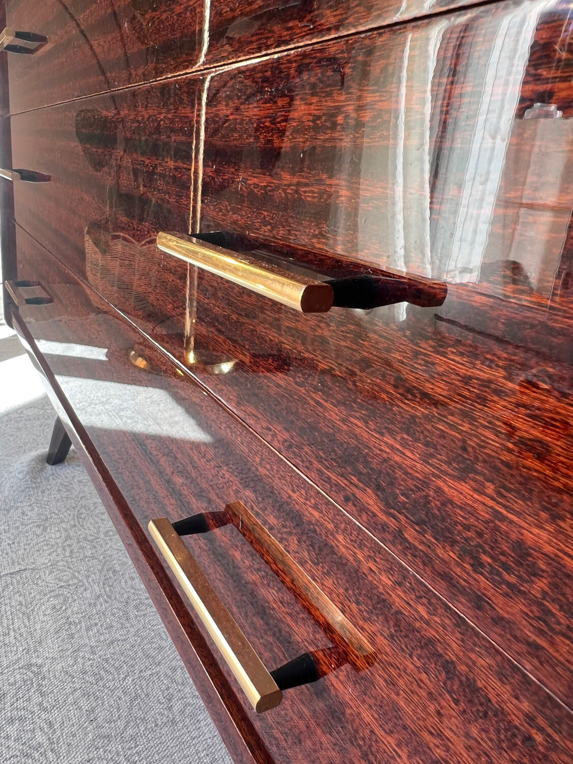 Mid-Century 4-Drawer Chest in Rio Rosewood & Brass — 1963