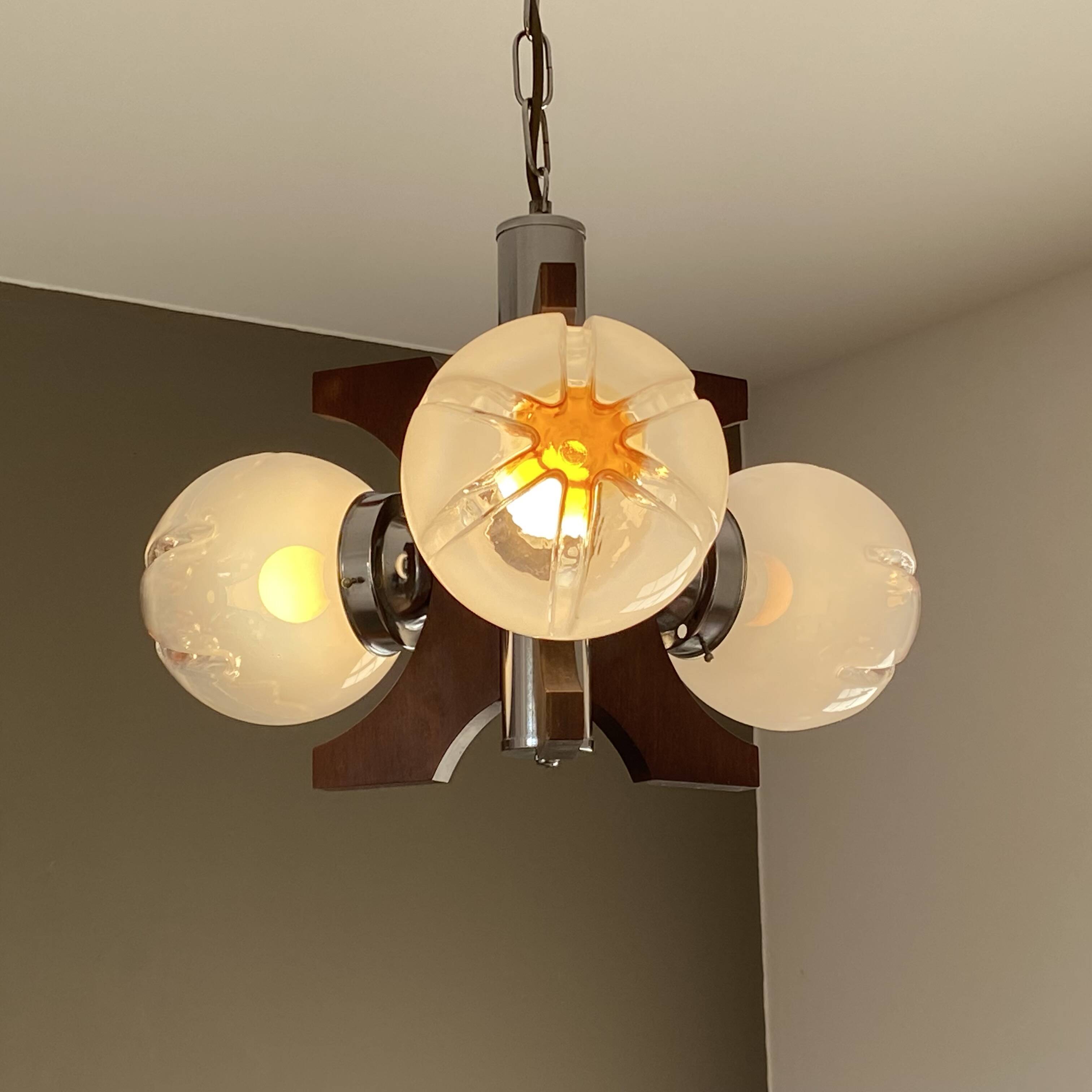 Mazzega chandelier. 1970. Murano glass. Italy.