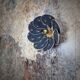 Flower wall sconce, 8 petals in rattan and art deco fabric
