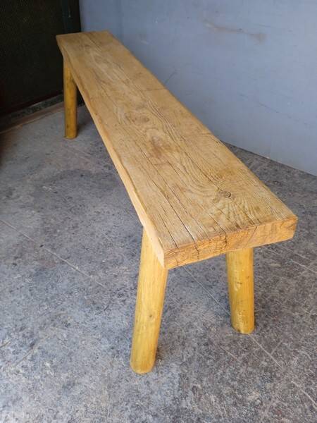 Bench 140 cm old solid wood with patina