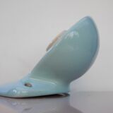 Large mid-century modern pale blue bathroom sconce from Ifö, Sweden