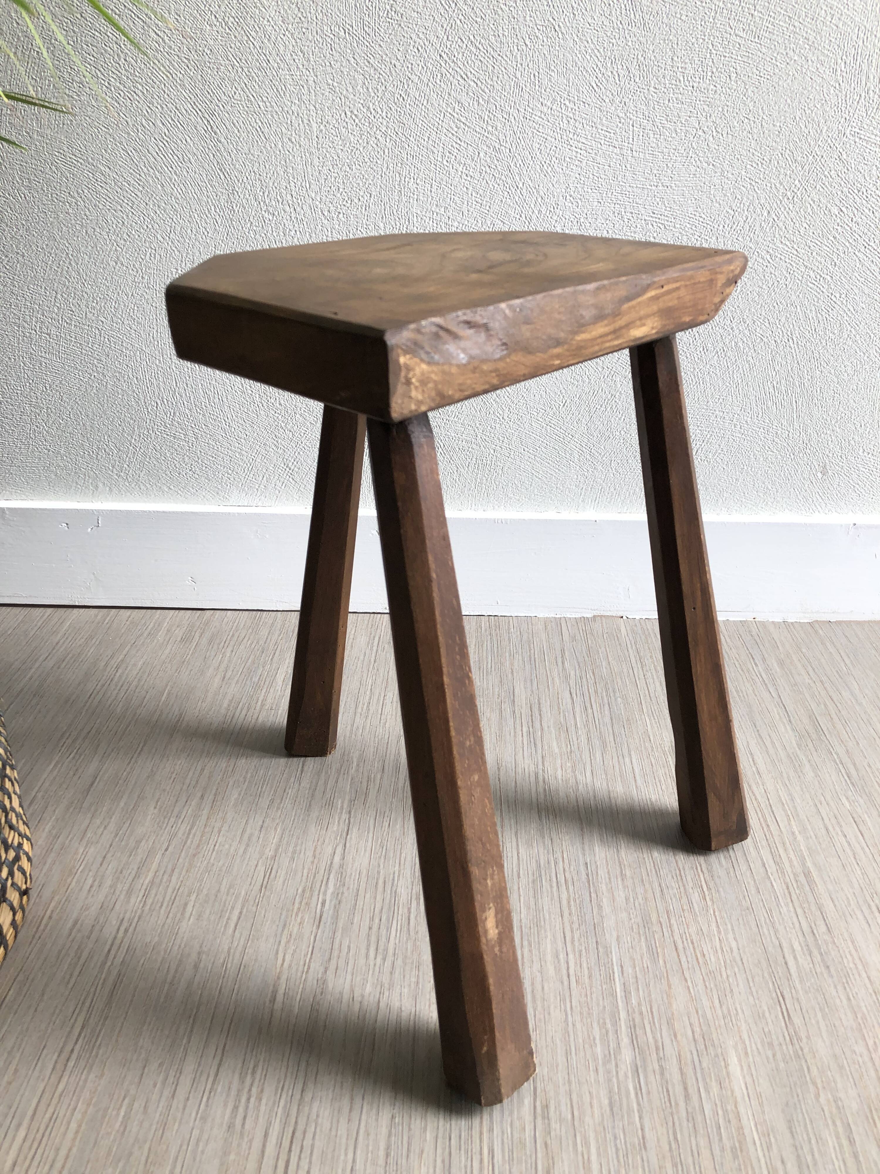 Wooden tripod stool