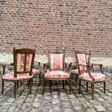 Suite Of Six Armchairs In Natural Wood From Louis XVI XVIII Eme Century