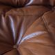 Cognac  brown leather Togo living room set, set of 5