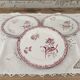Set of 3 dessert plates from the early 20th century, Sarreguemines, Fontanges model