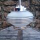 Vintage chandelier - Opaque glass globe and gold - 1950