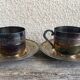 Pair of silver-plated tea cups