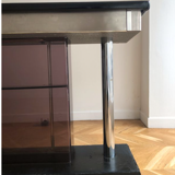 Low vintage design bar with interior storage
