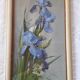 Old paintings bouquet pinks and irises (lot of 2)