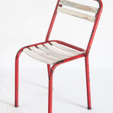 Set of 4 vintage chairs in iron and wood, France 1950