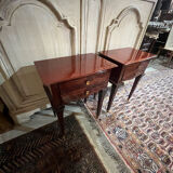 Pair of varnished mahogany bedside tables