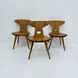 Jacob Kielland-Brandt dining chairs solid pine Denmark , 1960s