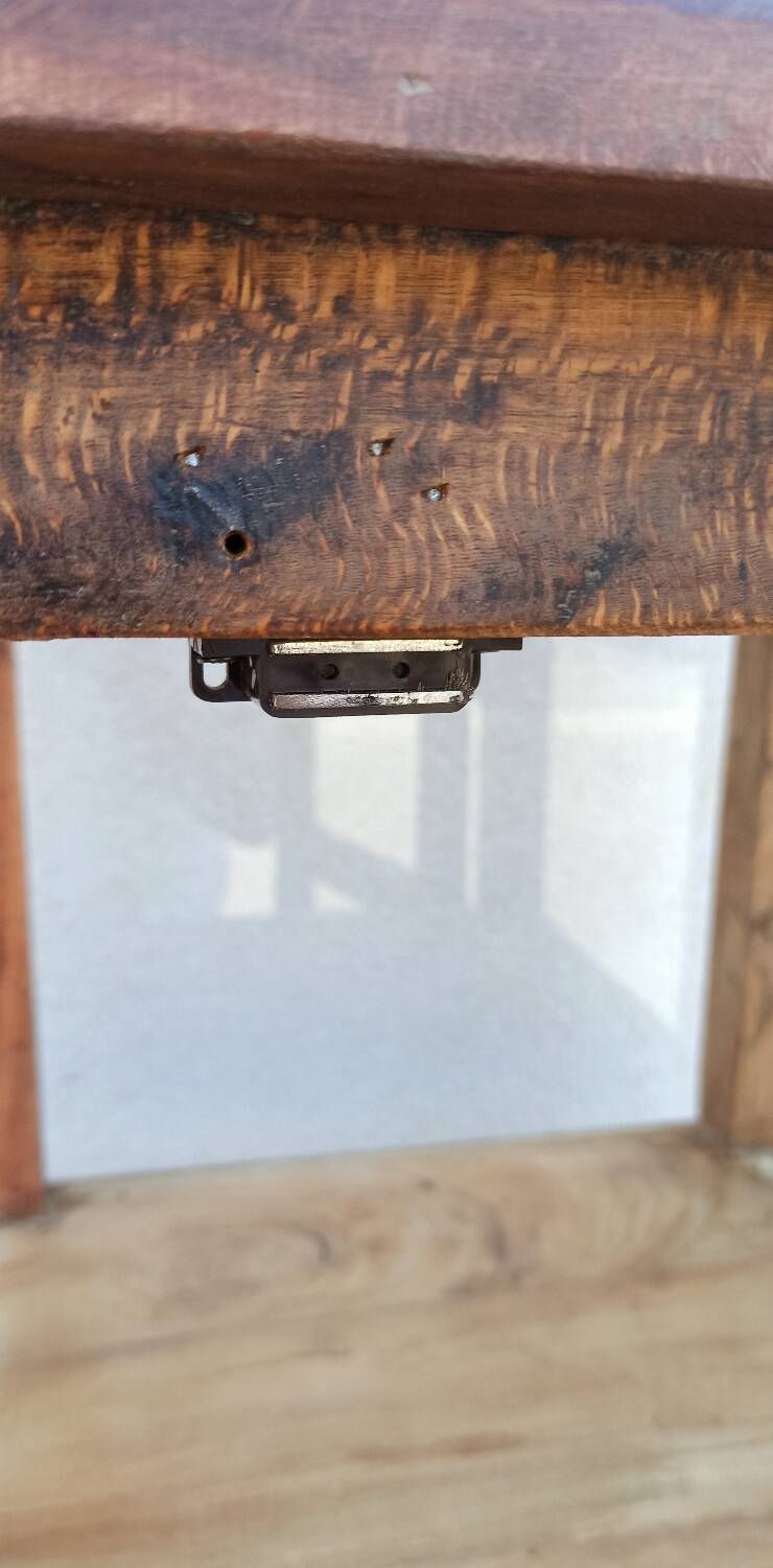 Tall display case in old wood