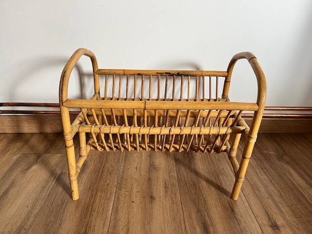 Rattan magazine rack