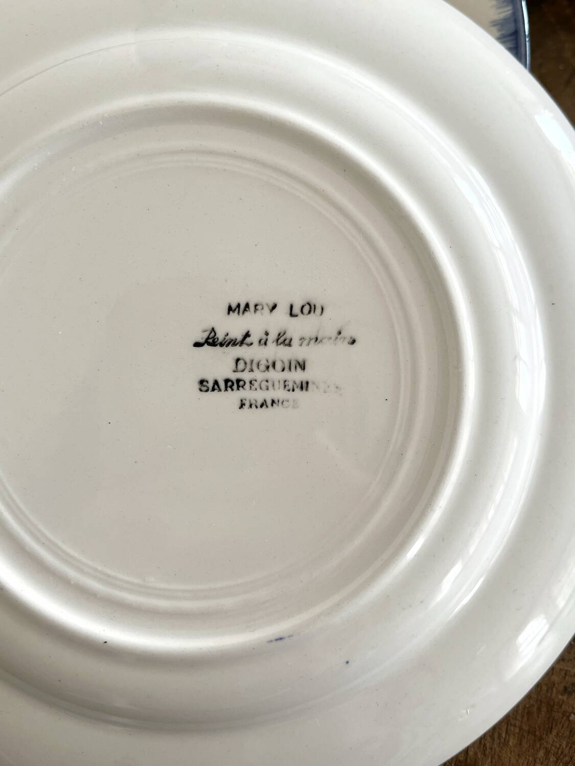 4 assiettes à dessert en faïence « Mary Lou » Digoin Sarreguemines