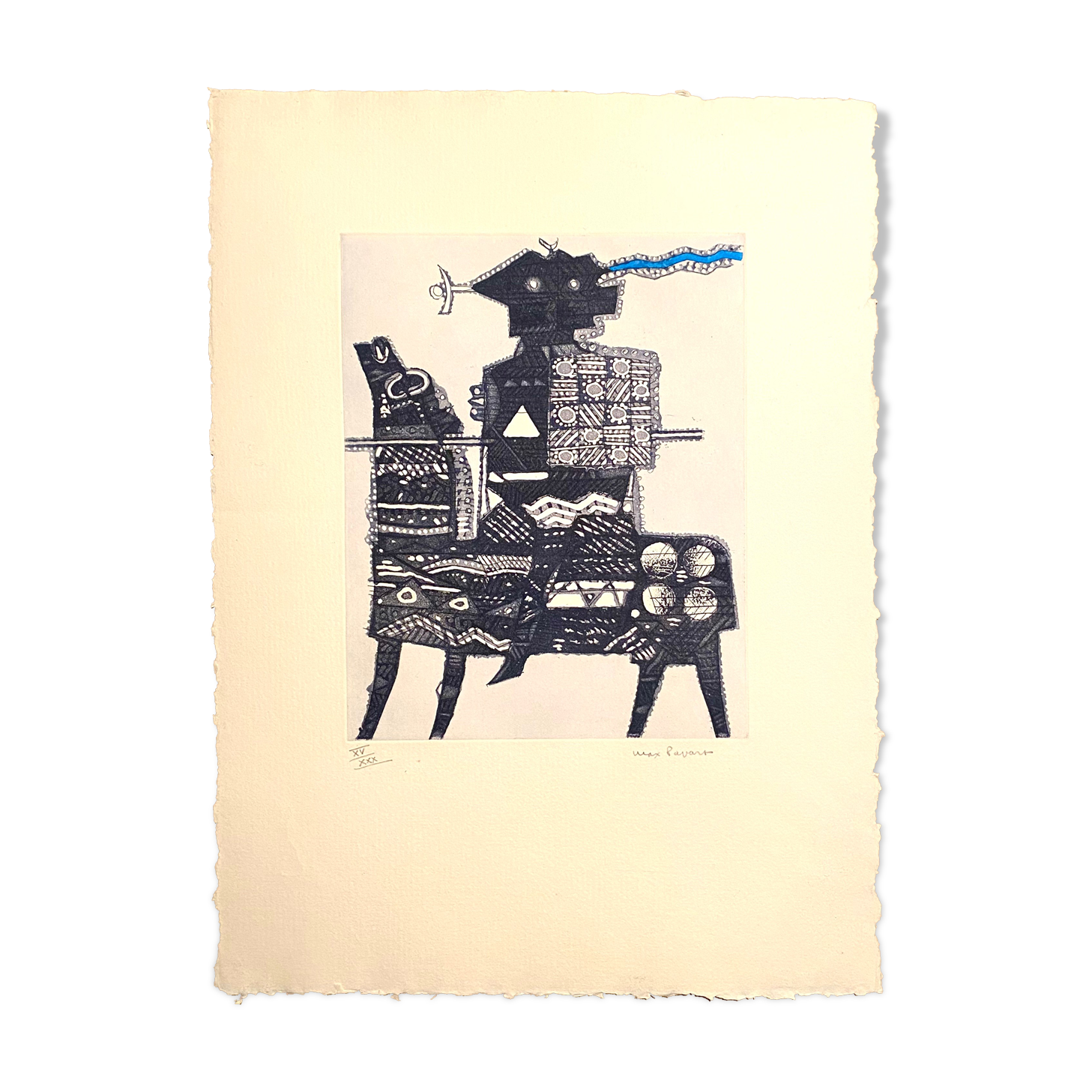 Lithographie originale signée et numérotée Max Papart - Le Cavalier