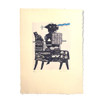 Lithographie originale signée et numérotée Max Papart - Le Cavalier